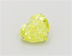 Picture of Lab Grown Diamond 1.22 Carats, Heart with  Cut, Fancy Vivid Yellow Color, VVS2 Clarity and Certified by IGI