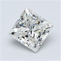 Natural Diamond 1.20 Carats, Princess with  Cut, I Color, VS1 Clarity and Certified by GIA