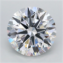 Lab Grown Diamond 2.80 Carats, Round with Ideal Cut, E Color, VS1 Clarity and Certified by IGI
