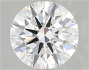 Lab Grown Diamond 3.08 Carats, Round with Ideal Cut, E Color, VVS2 Clarity and Certified by IGI