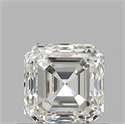 Natural Diamond 0.70 Carats, Asscher with  Cut, J Color, VVS1 Clarity and Certified by GIA