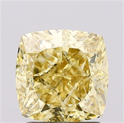 Picture of Lab Grown Diamond 2.13 Carats, CUSHION MODIFIED with  Cut, Fancy Vivid Yellow Color, VS1 Clarity and Certified by IGI