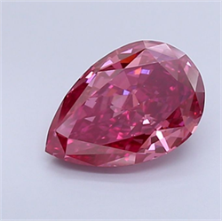 Picture of Lab Grown Diamond 3.11 Carats, Pear with  Cut, Fancy Vivid Pink Color, VS2 Clarity and Certified by IGI