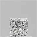 Natural Diamond 0.50 Carats, Princess with  Cut, E Color, VVS2 Clarity and Certified by GIA