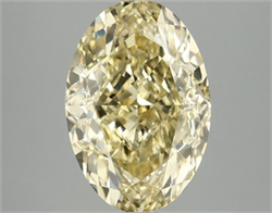 Picture of Lab Grown Diamond 4.02 Carats, Oval with  Cut, Fancy Intense Yellow Color, VS1 Clarity and Certified by IGI