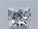 Natural Diamond 0.81 Carats, Princess with  Cut, E Color, VVS2 Clarity and Certified by GIA