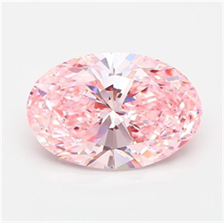 Picture of Lab Grown Diamond 4.00 Carats, Oval with  Cut, Fancy Vivid Pink Color, VVS2 Clarity and Certified by IGI