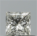 Natural Diamond 0.50 Carats, Princess with  Cut, H Color, IF Clarity and Certified by IGI