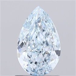Picture of Lab Grown Diamond 1.21 Carats, Pear with  Cut, Fancy Intense Blue Color, VS2 Clarity and Certified by IGI