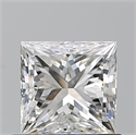 Natural Diamond 0.80 Carats, Princess with  Cut, H Color, VS2 Clarity and Certified by GIA