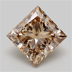 Picture of Lab Grown Diamond 2.06 Carats, Princess with  Cut, Fancy Light Brown Color, VVS1 Clarity and Certified by IGI