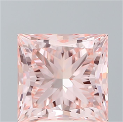Picture of Lab Grown Diamond 5.13 Carats, Princess with  Cut, Fancy Vivid Pink Color, VS1 Clarity and Certified by IGI