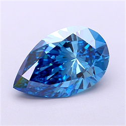 Picture of Lab Grown Diamond 2.10 Carats, Pear with  Cut, Fancy Vivid Blue Color, VS1 Clarity and Certified by IGI