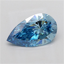 Picture of Lab Grown Diamond 2.06 Carats, Pear with  Cut, Fancy Vivid Blue Color, VS2 Clarity and Certified by IGI