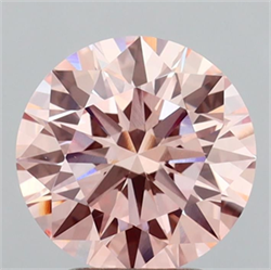 Picture of Lab Grown Diamond 3.08 Carats, Round with Ideal Cut, Fancy Intense Pink Color, VS1 Clarity and Certified by IGI