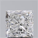 Natural Diamond 2.01 Carats, Princess with  Cut, E Color, SI2 Clarity and Certified by GIA