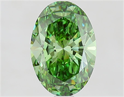 Picture of Lab Grown Diamond 2.00 Carats, Oval with  Cut, Fancy Vivid Green Color, VS1 Clarity and Certified by IGI