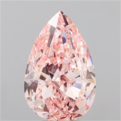 Picture of Lab Grown Diamond 5.26 Carats, Pear with  Cut, Fancy Vivid Pink Color, VVS2 Clarity and Certified by IGI