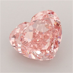 Picture of Lab Grown Diamond 2.17 Carats, Heart with  Cut, Fancy Vivid Pink Color, VS1 Clarity and Certified by IGI