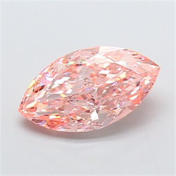 Picture of Lab Grown Diamond 3.53 Carats, Marquise with  Cut, Fancy Vivid Pink Color, VVS2 Clarity and Certified by IGI