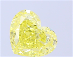 Picture of Lab Grown Diamond 3.09 Carats, Heart with  Cut, Fancy Intense Yellow Color, VVS2 Clarity and Certified by IGI