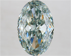 Picture of Lab Grown Diamond 8.10 Carats, Oval with  Cut, Fancy Green Color, VVS2 Clarity and Certified by IGI