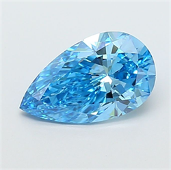 Picture of Lab Grown Diamond 2.03 Carats, Pear with  Cut, Fancy Vivid Blue Color, VVS2 Clarity and Certified by IGI
