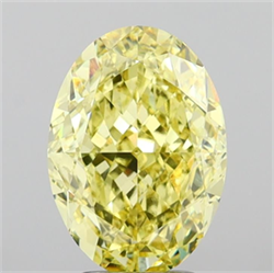 Picture of Lab Grown Diamond 5.53 Carats, Oval with  Cut, Fancy Intense Yellow Color, VVS2 Clarity and Certified by IGI