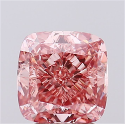 Picture of Lab Grown Diamond 3.04 Carats, CUSHION MODIFIED with  Cut, Fancy Vivid Pink Color, VS1 Clarity and Certified by IGI