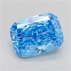 Picture of Lab Grown Diamond 4.75 Carats, CUSHION MODIFIED with  Cut, Fancy Vivid Blue Color, VS2 Clarity and Certified by IGI