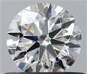 Natural Diamond 0.52 Carats, Round with Excellent Cut, G Color, VVS2 Clarity and Certified by IGI