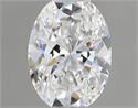 Natural Diamond 0.50 Carats, Oval with  Cut, F Color, VVS1 Clarity and Certified by GIA
