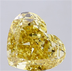 Picture of Lab Grown Diamond 18.51 Carats, Heart with  Cut, Fancy Intense Yellow Color, VS1 Clarity and Certified by IGI