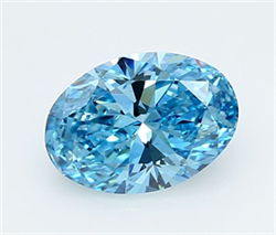 Picture of Lab Grown Diamond 2.00 Carats, Oval with  Cut, Fancy Vivid Blue Color, VVS2 Clarity and Certified by IGI