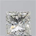 Natural Diamond 0.96 Carats, Princess with  Cut, J Color, VS1 Clarity and Certified by GIA