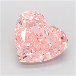 Picture of Lab Grown Diamond 3.01 Carats, Heart with  Cut, Fancy Vivid Pink Color, VVS2 Clarity and Certified by IGI
