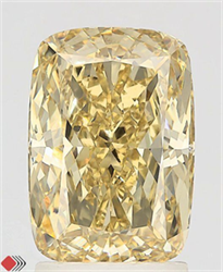 Picture of Lab Grown Diamond 3.03 Carats, CUSHION MODIFIED with  Cut, Fancy Intense Yellow Color, VVS2 Clarity and Certified by IGI