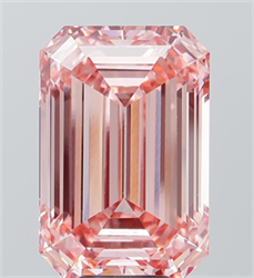 Picture of Lab Grown Diamond 10.04 Carats, Emerald with  Cut, Fancy Vivid Pink Color, VS1 Clarity and Certified by IGI