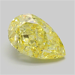 Picture of Lab Grown Diamond 2.07 Carats, Pear with  Cut, Fancy Intense Yellow Color, VS1 Clarity and Certified by IGI