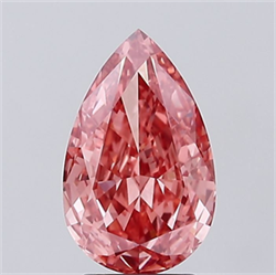 Picture of Lab Grown Diamond 2.90 Carats, Pear with  Cut, Fancy Vivid Pink Color, VVS2 Clarity and Certified by IGI