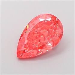Picture of Lab Grown Diamond 3.06 Carats, Pear with  Cut, Fancy Vivid Pink Color, VS1 Clarity and Certified by IGI