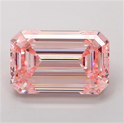 Picture of Lab Grown Diamond 3.02 Carats, Emerald with  Cut, Fancy Intense Pink Color, VS1 Clarity and Certified by IGI