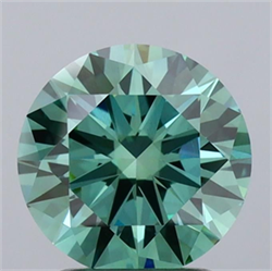 Picture of Lab Grown Diamond 2.00 Carats, Round with Excellent Cut, Fancy Vivid Green Color, VS1 Clarity and Certified by IGI