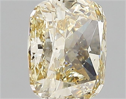 Picture of Lab Grown Diamond 2.02 Carats, CUSHION MODIFIED with  Cut, Fancy Intense Yellow Color, VS2 Clarity and Certified by IGI