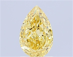 Picture of Lab Grown Diamond 1.37 Carats, Pear with  Cut, Fancy Vivid Yellow Color, VVS2 Clarity and Certified by IGI