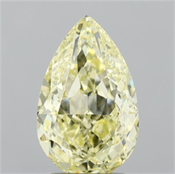 Picture of Lab Grown Diamond 2.62 Carats, Pear with  Cut, Fancy Yellow Color, VS1 Clarity and Certified by IGI