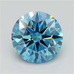 Picture of Lab Grown Diamond 1.59 Carats, Round with Excellent Cut, Fancy Vivid Blue Color, VS1 Clarity and Certified by IGI