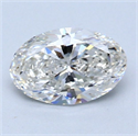 Natural Diamond 1.00 Carats, Oval with  Cut, H Color, VS1 Clarity and Certified by GIA