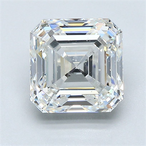 Foto Diamante Natural 2.50 quilates, Asscher , Color G, claridad SI1 y certificado GIA de