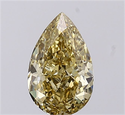 Picture of Lab Grown Diamond 1.54 Carats, Pear with  Cut, Fancy Yellow Color, VS1 Clarity and Certified by IGI